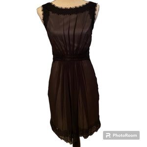 JILL STUART LBD LITTLE BLACK DRESS SLEEVELESS SILK LACE ACCENT LUXURY SIZE 4